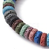 Dyed Colorful Natural Lava Rock Beaded Strtch Bracelets BJEW-JB10052-01-4