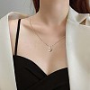 Clear Cubic Zirconia Swan Pendant Necklace JN1063C-7