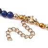 Natural Lapis Lazuli Beads Necklaces & Leverback Earrings Sets SJEW-JS01302-7