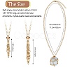 2Pcs 2 Style Brass Braided Macrame Pouch Empty Stone Holder for Pendant Necklaces Making NJEW-SZ0001-65G-2