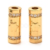 Brass Micro Pave Clear Cubic Zirconia Tube Beads ZIRC-P086-05G-2