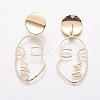 Brass Dangle Stud Earrings EJEW-JE03061-2