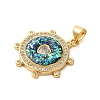 Brass Micro Pave Cubic Zirconia Pendants KK-K385-131G-2