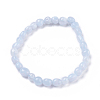 Natural Blue Lace Agate Bead Stretch Bracelets BJEW-K213-37-2