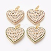 Brass Micro Pave Cubic Zirconia Pendants ZIRC-G148-06-2