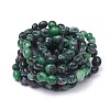 Natural Ruby in Zoisite Stretch Beaded Bracelets BJEW-K213-C07-2