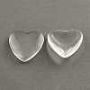Transparent Glass Heart Cabochons GGLA-R021-16mm-1