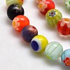Round Millefiori Glass Beads Strands X-LK-P001-21A-2