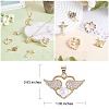 7Pcs 7 Styles Rack Plating Brass Micro Pave Cubic Zirconia Pendants ZIRC-SZ0004-86-2