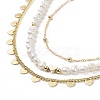 3Pcs 3 Style Brass Satellite Chain Necklaces Set NJEW-JN04106-4