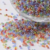 15/0 Transparent Colours Round Glass Seed Beads SEED-P002-04-1