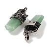 Natural Green Aventurine Faceted Sword Pendants G-Q163-01AS-01-2