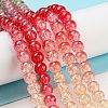 Spray Painted Crackle Glass Beads Strands DGLA-C002-6mm-06-2