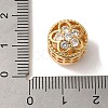 Flower Rack Plating Brass Micro Pave Cubic Zirconia European Beads KK-G511-04C-G-3