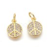 Brass Micro Pave Cubic Zirconia Charms X-ZIRC-J021-02G-RS-1