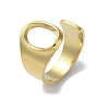 Real 18K Gold Plated 304 Stainless Steel Initial Letter Open Cuff Ring RJEW-H215-09G-02-1