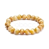 8.5mm Round Dyed Natural Tiger Eye Beads Stretch Bracelet for Girl Women BJEW-JB07152-4