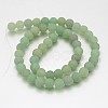 Frosted Round Natural Green Aventurine Bead Strands X-G-J338-05-8mm-2