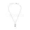 TINYSAND 925 Sterling Silver Cubic Zirconia Drop Pendant Necklaces TS-N322-S-2