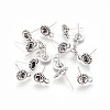 Antique Silver Tibetan Style Alloy Stud Earring Findings X-TIBE-A20145-AS-FF-1