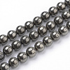 Natural Pyrite Beads Strands X-G-S249-01-6mm-1