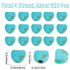 SUNNYCLUE 4 Strands Dyed Synthetic Turquoise Heart Beads Strands G-SC0002-61A-2