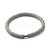 Synthetic Hematite & Polymer Clay Heishi Beads Stretch Bracelets Set BJEW-JB07446-8