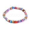 Handmade Polymer Clay Heishi Beads Stretch Bracelets BJEW-JB04328-2