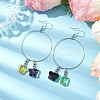 Butterfly Glass Dangle Earrings EJEW-JE05836-2