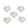 Brass Micro Pave Clear Cubic Zirconia Connector Charms KK-E068-VB341-3