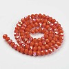 Electroplate Opaque Solid Color Glass Beads Strands EGLA-A034-P1mm-L03-2