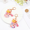 Fashion Alphabet Initial Letter Resin Keychain with Tassel Gradient Butterfly Pendant Key Ring KEYC-WH0027-105A-2