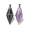 Natural Amethyst Pointed Pendants G-F763-04P-05-1