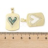 Valentine's Day Brass Micro Pave Clear Cubic Zirconia Pendants KK-C045-33G-3