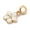 Rack Plating Alloy Enamel Flower European Dangle Charms FIND-B034-55G-03-2