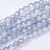 Electroplate Transparent Glass Beads Strands EGLA-E047-E01-1