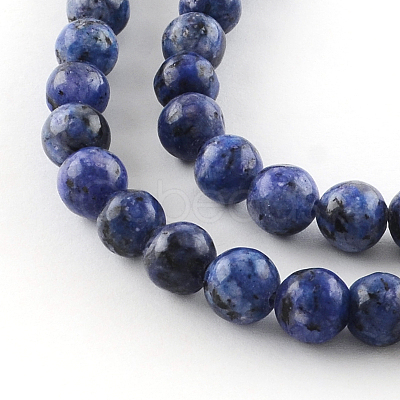 Dyed Natural Sesame Jasper Round Beads Strands X-G-R342-8mm-12-1