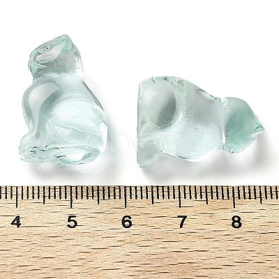 Glass Carved Cat Figurines DJEW-L023-B28-1