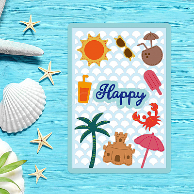 Beach Holiday Theme Carbon Steel Cutting Dies Stencils DIY-WH0309-952-1