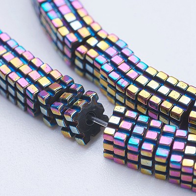 Electroplate Non-magnetic Synthetic Hematite Beads Strands G-J381-4X1mm-A07-1