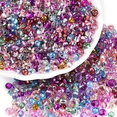 6/0 Baking Paint Transparent Glass Seed Beads SEED-N006-06-1