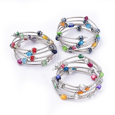 5 Loops Wrap Bracelets BJEW-JB04369-M-1