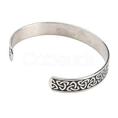 Non-Tarnish 304 Stainless Steel Open Cuff Bangles BJEW-P300-02P-1