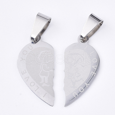 Non-Tarnish 201 Stainless Steel Split Pendants STAS-T048-05-1