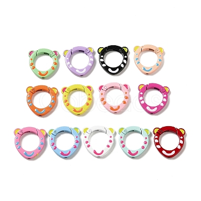 Spray Painted Alloy Spring Gate Rings FIND-M008-03-1