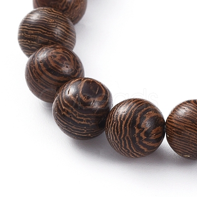 Unisex Wood Beads Stretch Charm Bracelets BJEW-JB04959-02-1