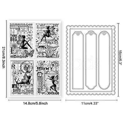 Globleland 1Pc Rectangle Carbon Steel Cutting Dies Stencils DIY-GL0004-80-1