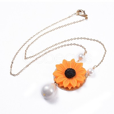 Resin Pendant Necklaces NJEW-JN02430-1