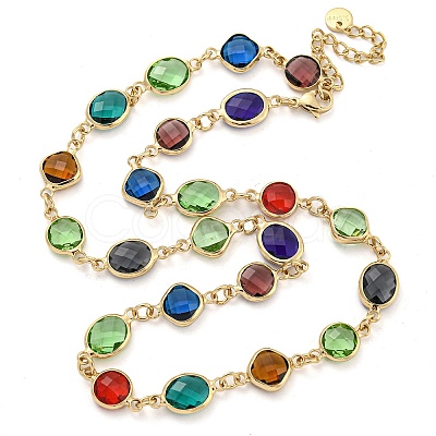 Glass Necklace NJEW-C047-01D-KCG-1