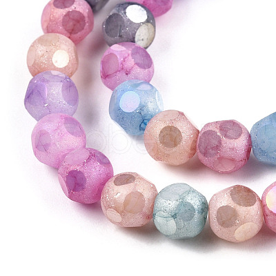 Opaque Frosted Glass Beads Strands EGLA-N006-076I-1